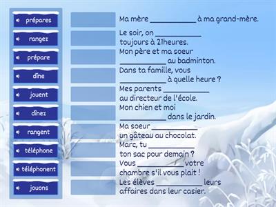 Les verbes du premier groupe