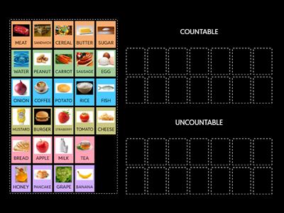 UNCOUNTABLE AND COUNTABLE NOUNS