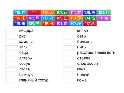 Ключи китайского языка 101-120
