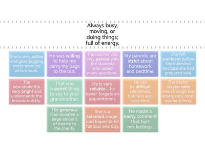 Character - vocabulary