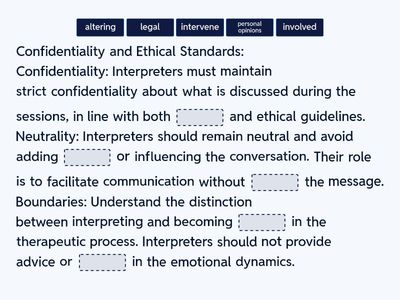 Key Considerations for Community Interpreters in a Mental Health Setting