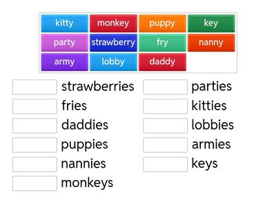 Plurals: y to ies Match Up