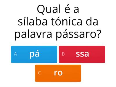 Sílaba tónica e sílaba átona