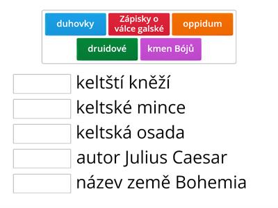 Keltové - přiřaď pojmy