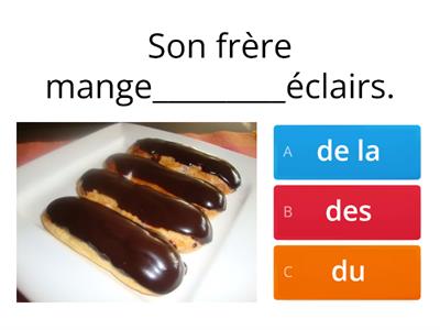 Les aliments et les articles partitifs