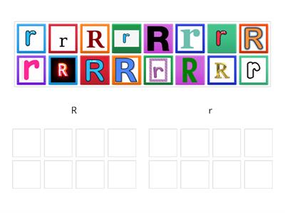 letter (R-r) sorting game 