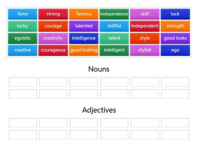 grade 8 nouns/adjectives