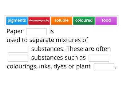 Chromatography Summary Sentences