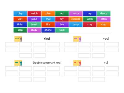 EF Elementary 7B Regular Verbs spelling