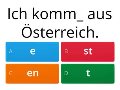 Das Verb im Präsens