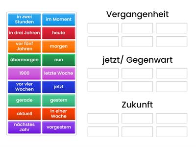 A2 LX12 Ordnen Sie die Zeitangaben