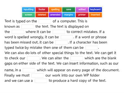 Word Processing: Editing