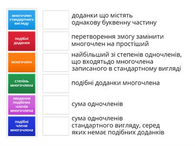 7 клас Многочлен,стандартний вигляд, степінь многочлена