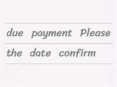 Scrambled sentence exercise