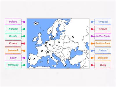 Common Entrance Europe Map - Countries 