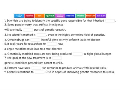 Genetic Engineering hw sentences