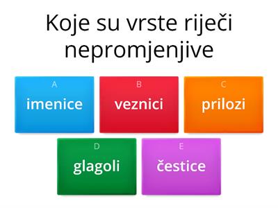 Nepromjenjive vrste riječi