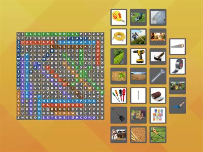 Gardening, Painting, Building Tools Wordsearch