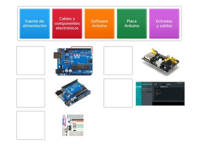 Unir, placa Arduino y componentes
