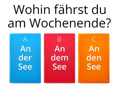 Quiz mit Prepositionen it Dativ und Akkusativ