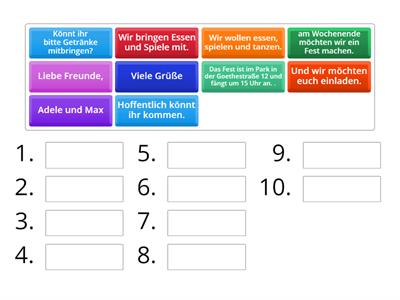 A1 Einladung - Reihenfolge