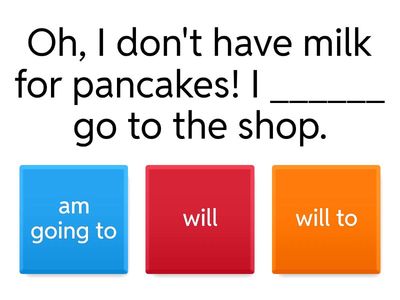 Will/to be going to (predictions & decisions)