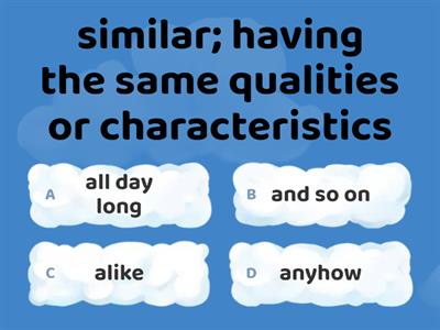 Band 2 DEFINITIONS page2-adjectives and adverbs(quiz game)