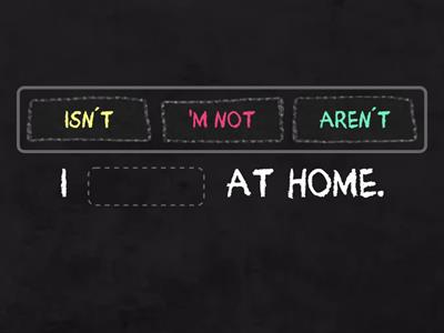 Negative form (verb to be)