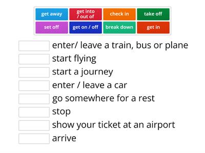 Travel Phrasal verbs