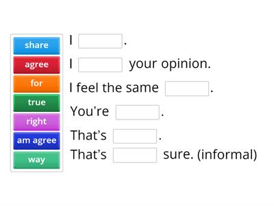 Agree/ disagree phrases