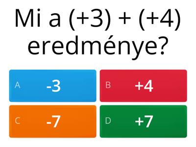 Egész számok összeadása, kivonása