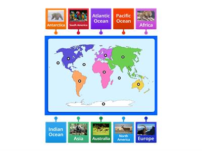 Continents and Oceans Map