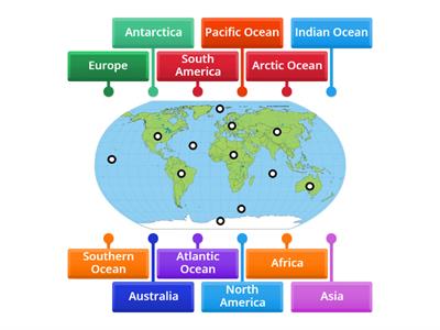 Continents and Oceans Practice Game