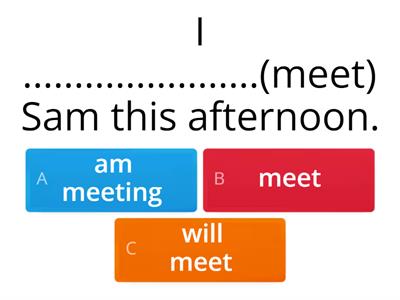  Future tenses- present continuous, be going to, future simple