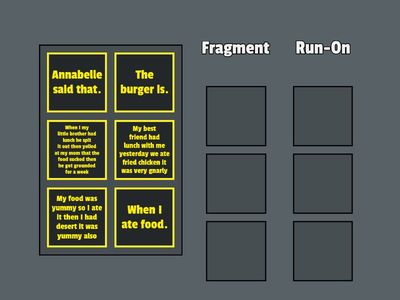 Sentences: Fragment or Run-on