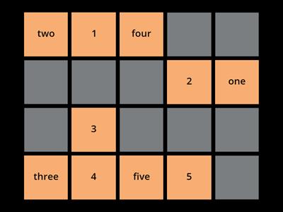 Memory - numbers 1-10