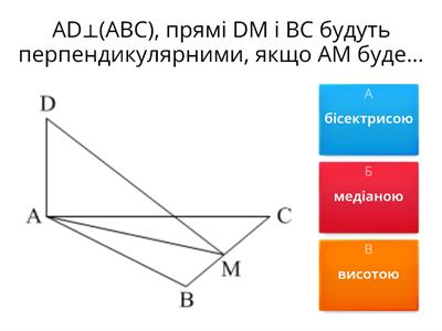 Теорема про три перпендикуляри (10 клас)