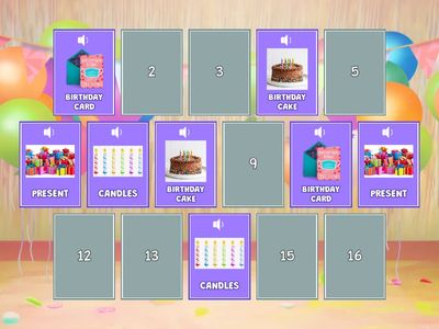 BIRTHDAY PARTY - MEMORY GAME 