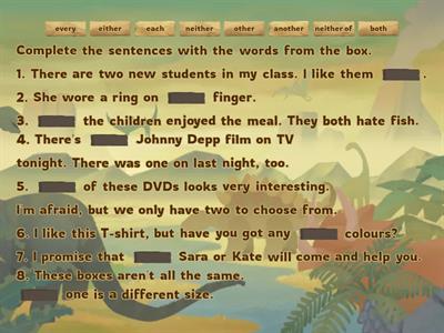 Both, either, neither, each, every, another, other