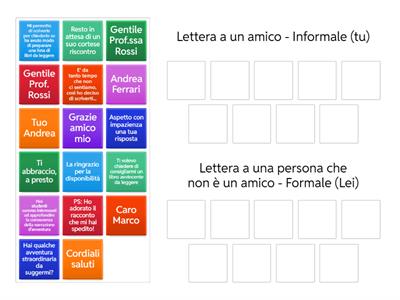 Lettera formale e informale