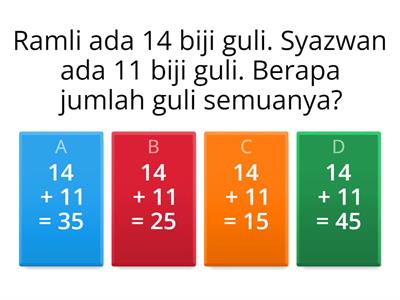 Penyelesaian Masalah Operasi Tambah Dalam Lingkungan 50 Tanpa Mengumpul Semula