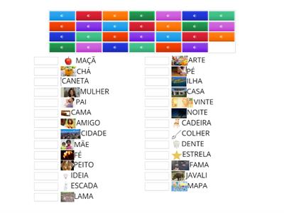 Vocabulary- Words with A, E and I