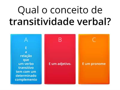 ATIVIDADE SOBRE TRANSITIVIDADE VERBAL.