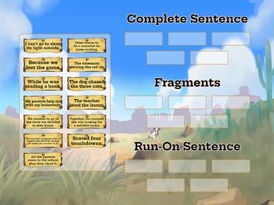 Complete Sentence, Fragments, Run-On Sentences