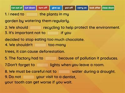 Solutions pre-int unit 4E phrasal verbs