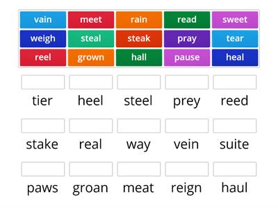 Level 8 Homophones (second 15 pairs)