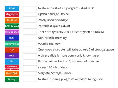 Storage Match-Up Quiz