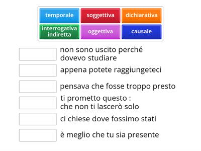 proposizioni subordinate 