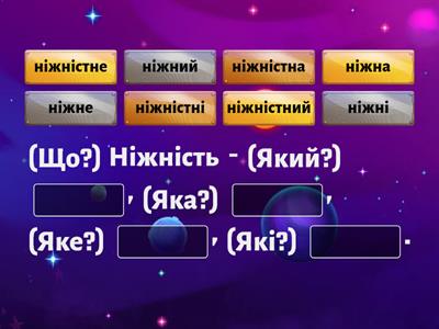 Утворення прикметників від іменників.