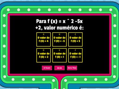 FUNÇÃO DO 2º GRAU-QUIZ